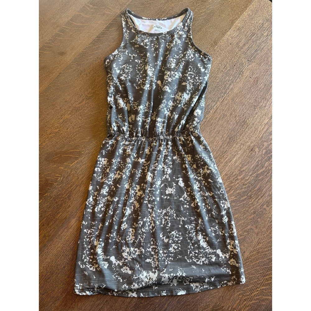 prAna Cinched Waist Dress Size Small Gray Green Excellent Condition